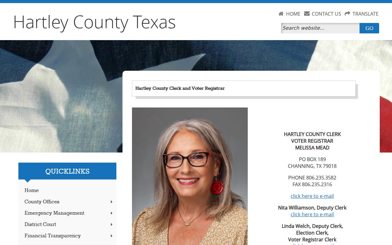 Hartley County criminal court cases county clerk search page