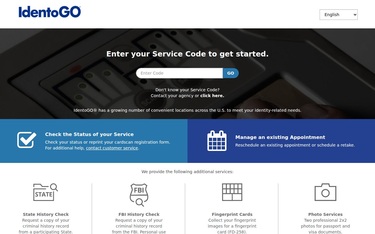 Hartley County criminal history fingerprint enrollment through IdentoGO FAST