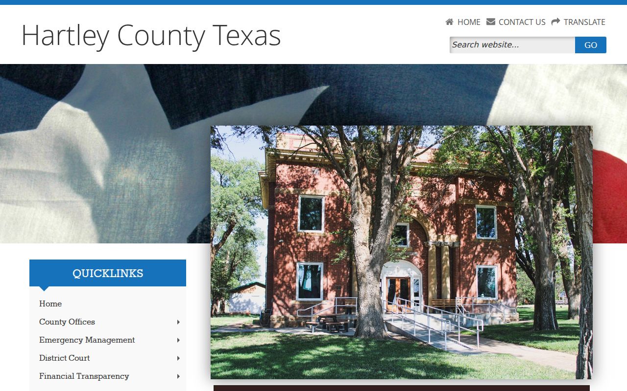 Hartley County criminal records department homepage