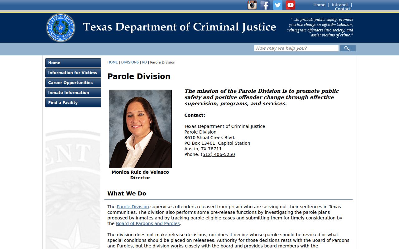 Hartley County criminal records and TDCJ parole supervision services